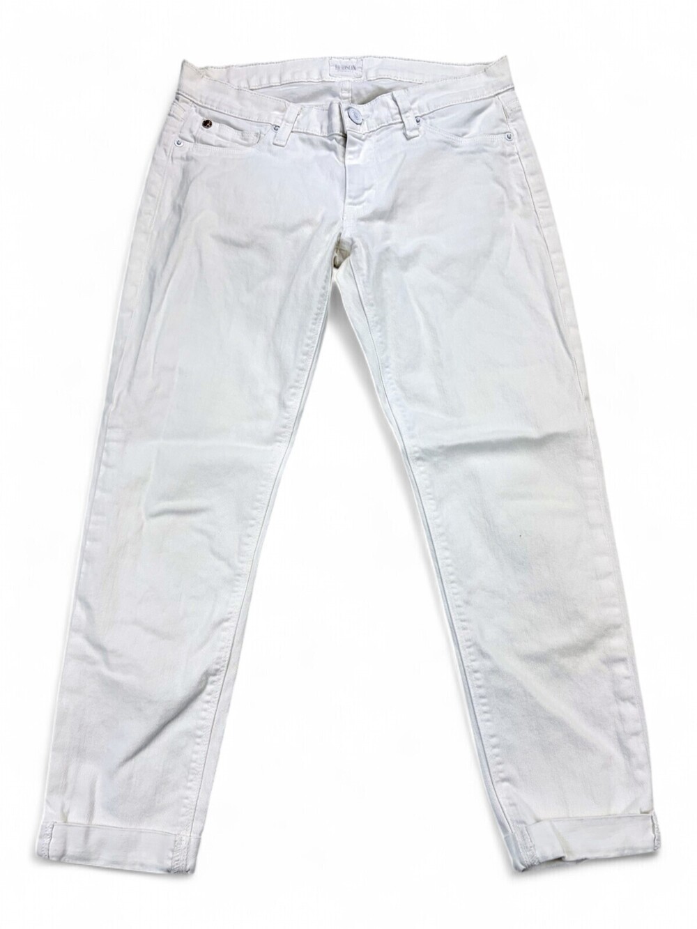 Hudson Harkin Super Skinny Cropped Ankle Jeans White 27